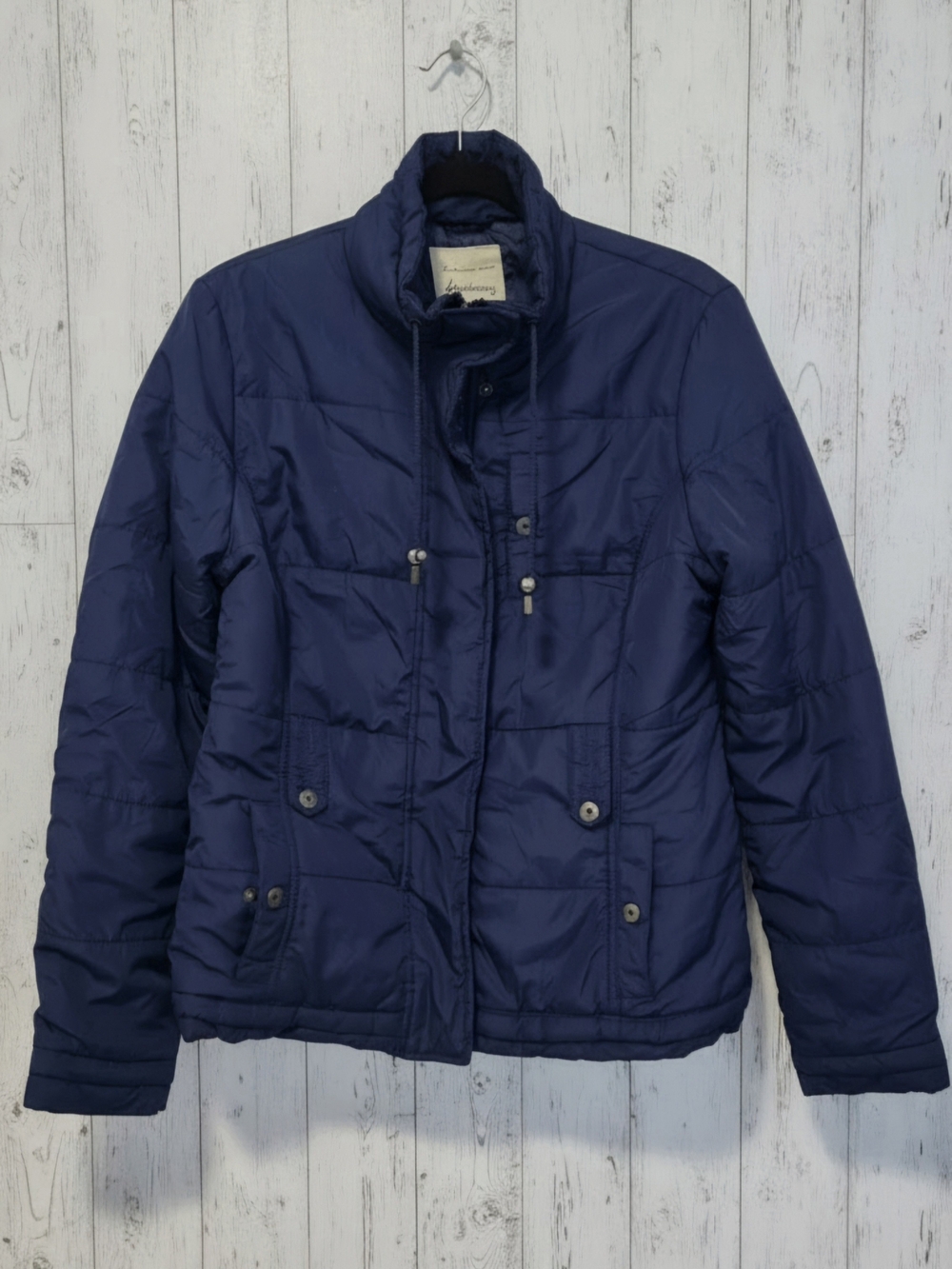 Stradivarius Women's Navy Quilted Jacket